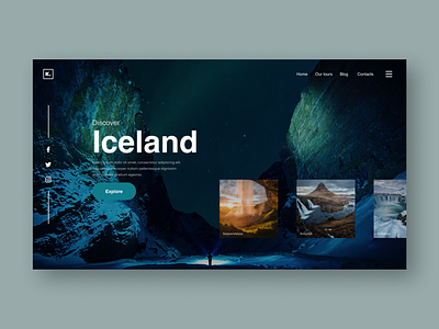 Iceland inspiration landing page ui ux web web design website