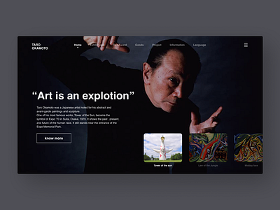 Taro Okamoto website UI design design inspiration landingpage ui ux uxui web webdesign website