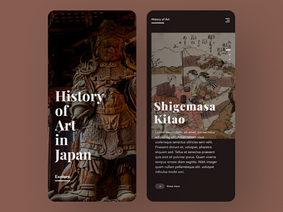 History of Art in Japan app design art branding design inspiration japan mobile app mobile app design mobile ui ui ui design ui ux ux uxui