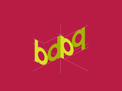 bdpq 3d b brand identity d p perspective q typography