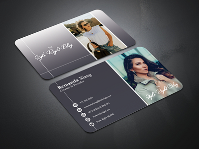 Fashion blog business card. business card design proffesional