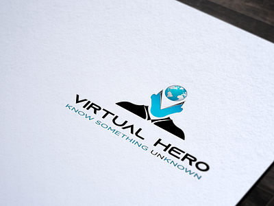 Virtual Hero Logo branding concept design flat illustration logo minimal proffesional typography ui vector virtual assistant