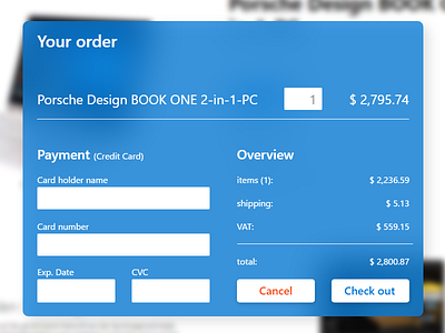 Day #002 – Credit Card Checkout – Daily UI Challenge background blur card challenge checkout credit card daily dailyui form payment shop ui