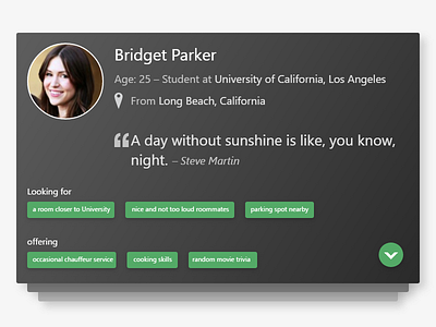 Day #006 – User Profile – Daily UI Challenge