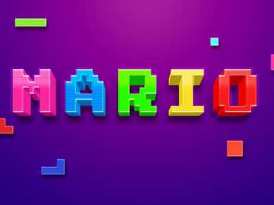 Mario 3d Text Effect in Photoshop 3d text photoshop text effect