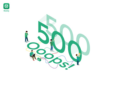 500 Page 404 page green illustration internet isometric not found website workly