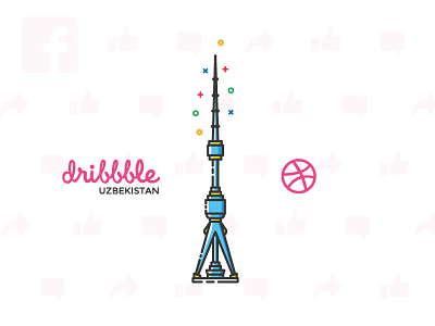 Dribbble Uzbekistan blue country tower tv uzb uzbekistan