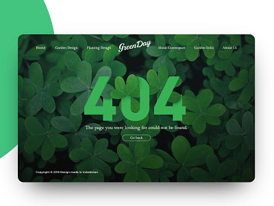 Green Day (404 Page) 404 page garden green greenday ui website