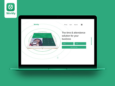 Workly - main page colors green project time time attendance uiux work workly
