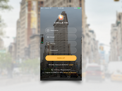 Just finished my first design for Daily UI - 001(Sign up) 001 circle daily ui sign up ui ux design vr