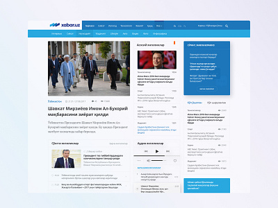 Homepage for Xabar.uz blue colors designers ui user interface ux web design