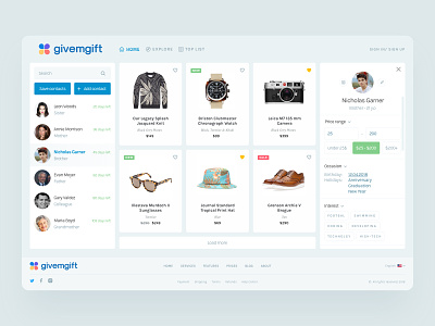 Project Givemgift color dribbble ui uiux userinterface website
