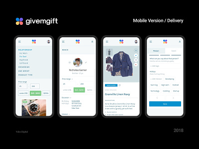 Givemgift - Online gift delivery service delivery mobile mobile app ui userinterface ux uxdesign