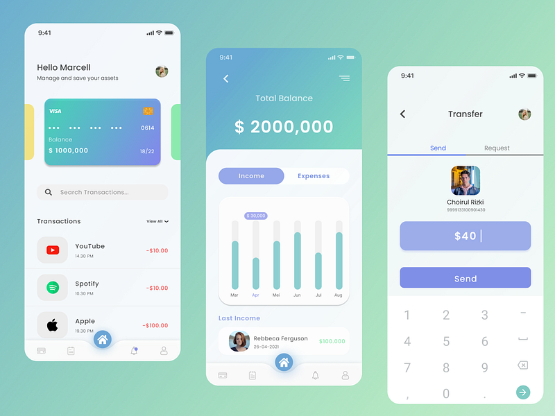 Mobile Banking App by Sastra Rianto on Dribbble