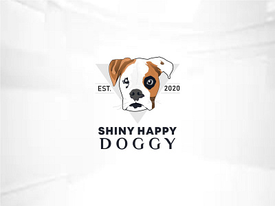 shiny happy doggy dog logo love dog