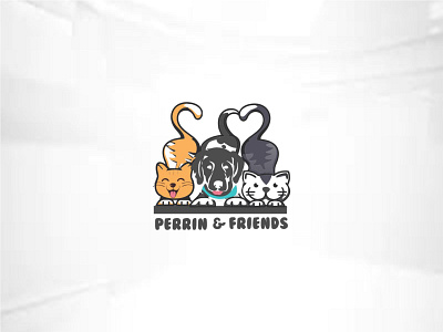 perrin & friend cat lover dog lover logo