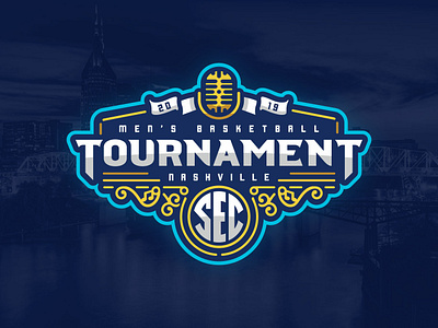 2019 SEC Men's Basketball Tournament basketball branding logo music nashville neon sec sports tournament vector