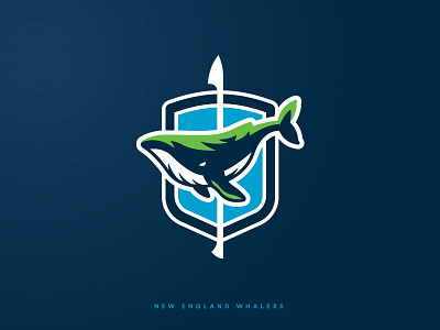 Whale Primary Branding Concept brand branding hockey illustration logo ocean sport sports vector whale whales