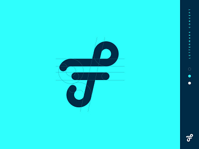 Lettermark "F" Concept badge blue brand branding crest cursive design f grid grid logo hand lettered icon illustration logo grid typography vector