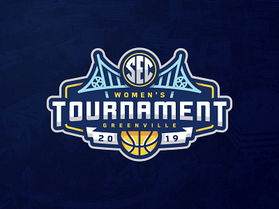 2019 SEC Women's Basketball Tournament Branding basketball basketball logo brand branding bridge college basketball colleges design greenville illustration logo sec south carolina sport sports tournament vector