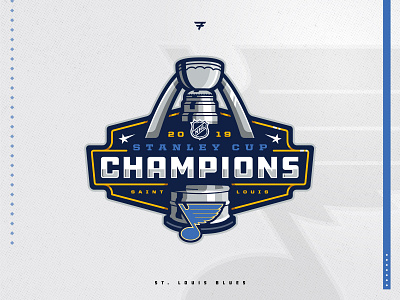 Stanley Cup Champions badge blue blues brand branding champion championship champs design hockey icon illustration logo sport sports st louis stanley cup vector