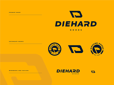 Diehard Goods Proposal apparel badge brand branding crest design flag goods icon illustration lettermark logo monogram sport sports vector wordmark