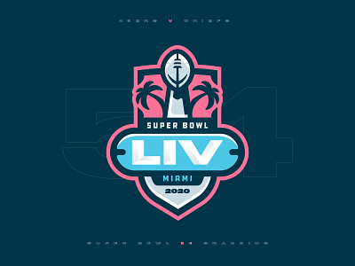 Super Bowl LIV Rebrand badge brand branding design football icon illustration logo miami nfl sport sports superbowl trophy vector