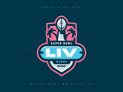 Super Bowl LIV Rebrand badge brand branding design football icon illustration logo miami nfl sport sports superbowl trophy vector