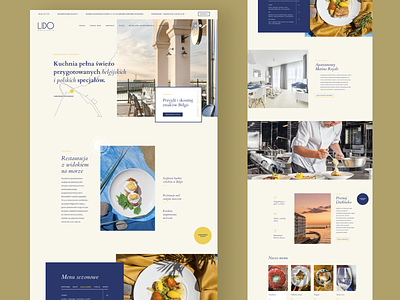 Lido blue clean food landingpage restaurant ui ux webdesign website yellow