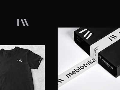Mebloteka bag black branding dark heksagraf id logo minimal shirt typo