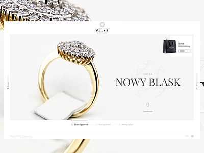 Aclari aclari jewellery jewelry minimal onepage promo ring ui ux website
