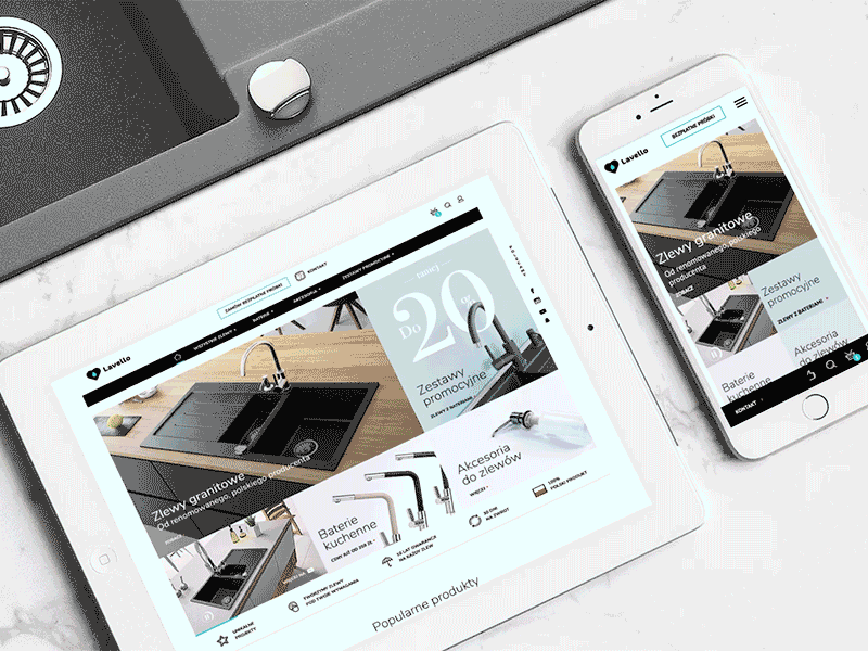 Lavello - e-commerce Animation blue design e commerce landing lavello product redesign shop sinks ui ux web