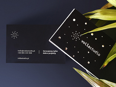 Voila business card agency creative dark design print silver studio voila