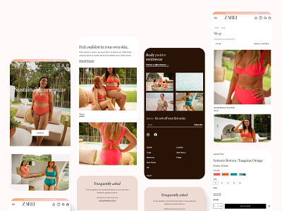 Zarli Swim branding design graphic design ui ux website