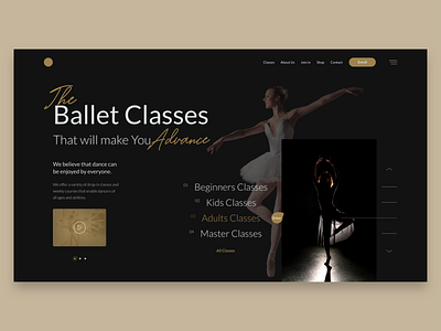 Ballet Classes UI concept ballet concept design design typography ui ui design user interface design web web design website