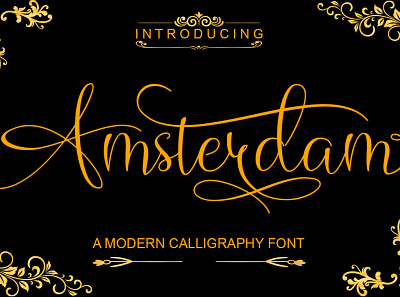 Amsterdam branding calligraphy card elegant font font design illustration logo lovelly typography