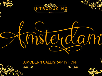 Amsterdam branding calligraphy card elegant font font design illustration logo lovelly typography