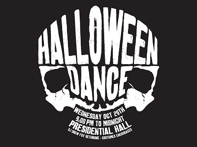 UNOH Halloween Dance Logo college dance halloween scary skull unoh