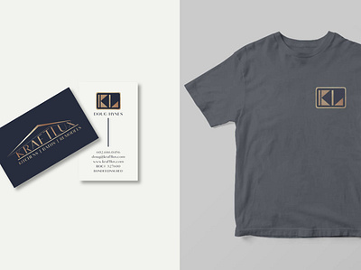 Business Cards and T-Shirt Mockup for Kraft Lux brand identity branding design graphic design logo submark