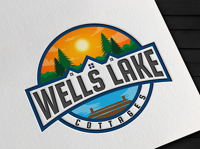 Wells Lake Cottages brand identity graphic design illustrator logo logo design logo designer