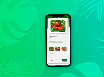Product Description App Design add to cart delivery app green
