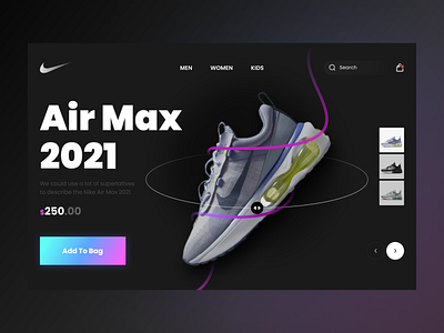 Nike Landing Page app design footwear landingpage nike shoes sneakers ui ux web