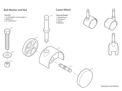 Isometric Caster Wheel