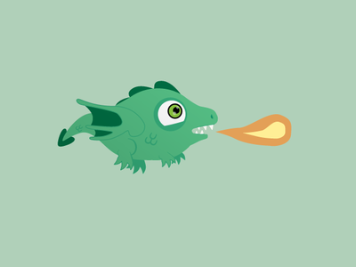 Funny little dragon game art illustration vector