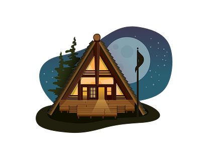 House Project - A-Frame a frame cabin illustration tiny house vector vector illustration