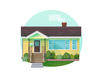 House Project - Yellow House creative house house illustration illustration little house vector vector illustration
