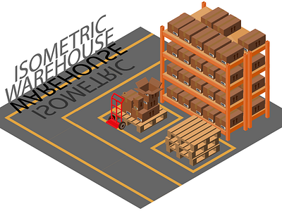 Isometric Warehouse Teaser design illustration isometric vector illustration warehouse wip