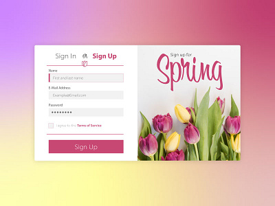 Sign up for Spring springtime ui ui elements web design