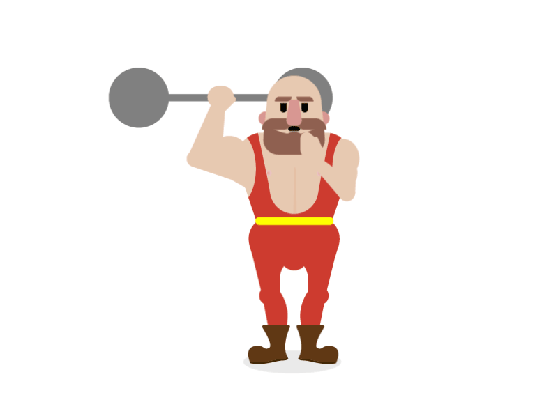 First pass - Strong Man Animation animation bored strongman vector vector animation vector illustration weightlifting
