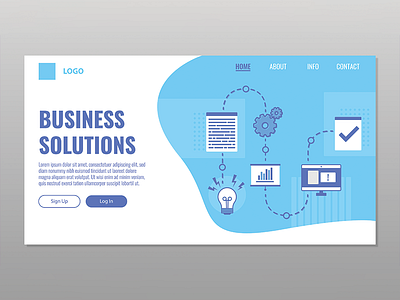Business Solutions Website Header Design business journey vector website website design